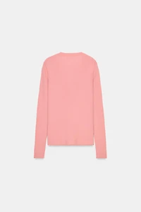 100% WOOL RIB CARDIGAN