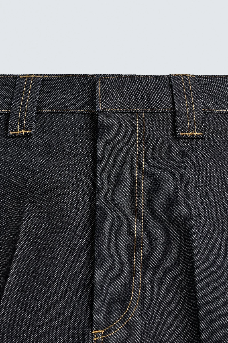 RELAXED FIT DENIM JORTS