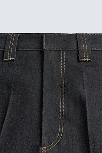 RELAXED FIT DENIM JORTS