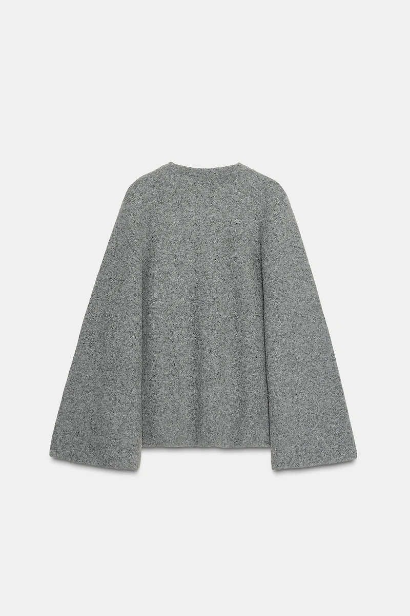 KNIT KIMONO COAT WITH SLIT SLEEVES