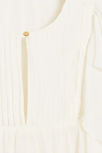 RUFFLED PIN TUCK BLOUSE