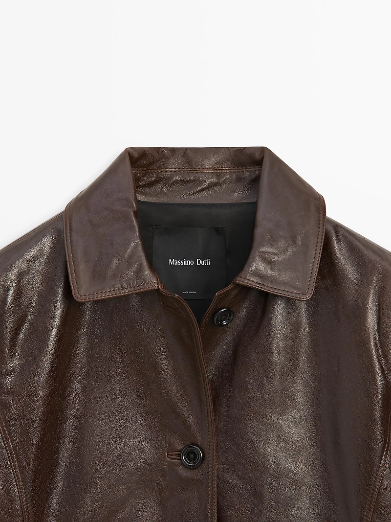 Nappa leather jacket with pockets