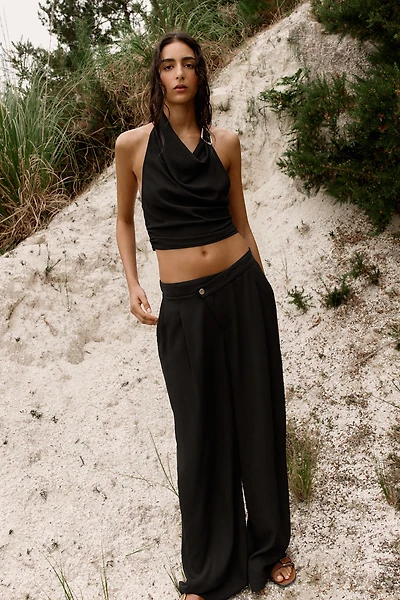 PANTALON LARGE TAILLE CROISÉE