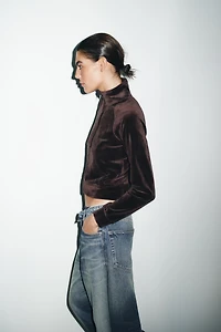 TEXT VELVET JACKET