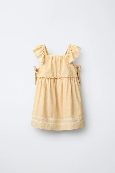 BOW LACE TRIM DRESS