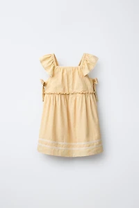 BOW LACE TRIM DRESS