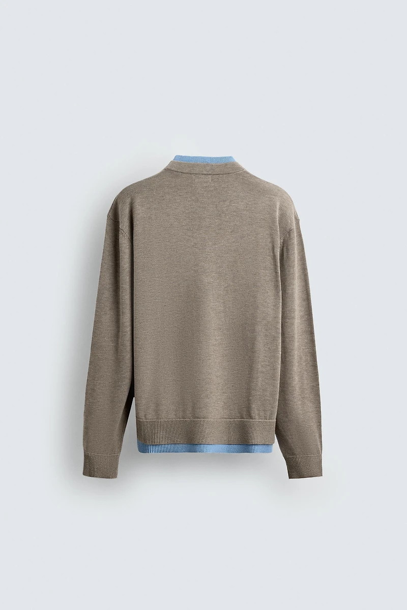 CONTRAST TRIM CARDIGAN