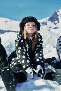 WATER RESISTANT AND WINDPROOF POLKA DOT JACKET