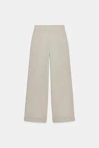 TWILL WIDE LEG PANTS