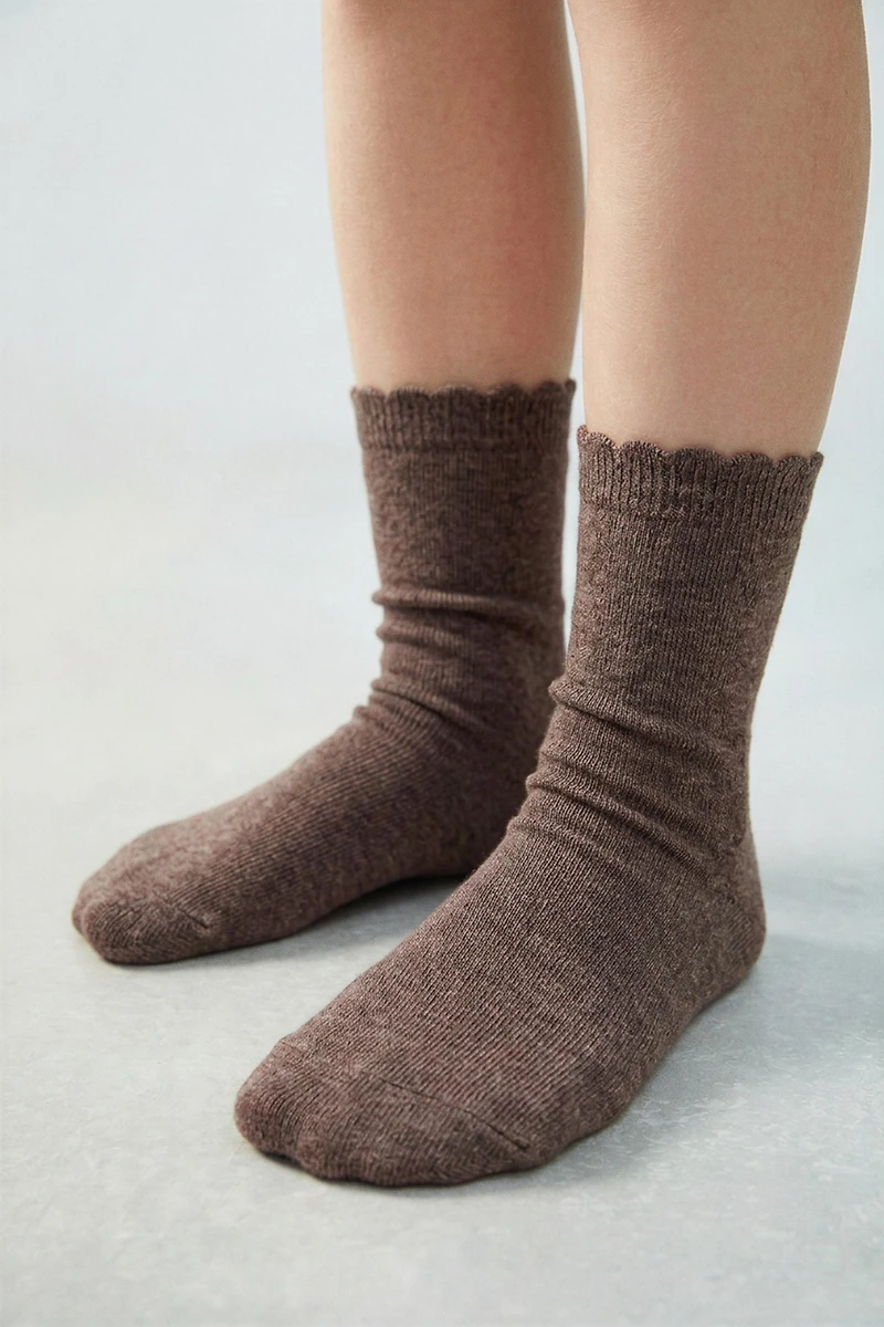 FIVE-PACK OF STRIPED AND POLKA DOT KNEE SOCKS