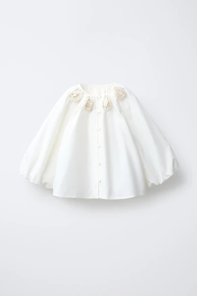 3D FLORAL POPLIN SHIRT