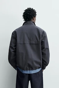 COTTON LYOCELL BLEND QUARTER-ZIP OVERSHIRT