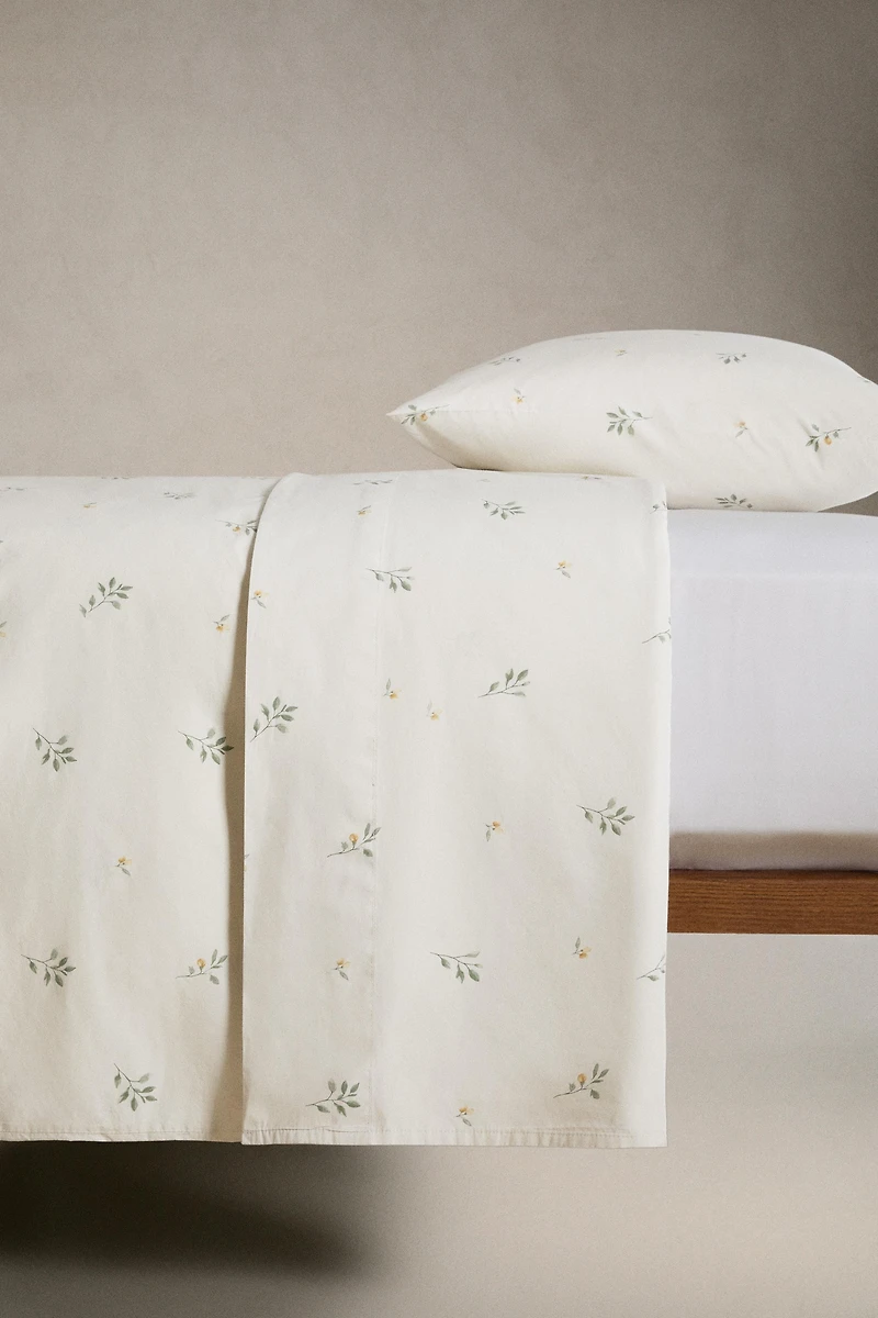 DRAP DE DESSUS IMPRIMÉ FEUILLES