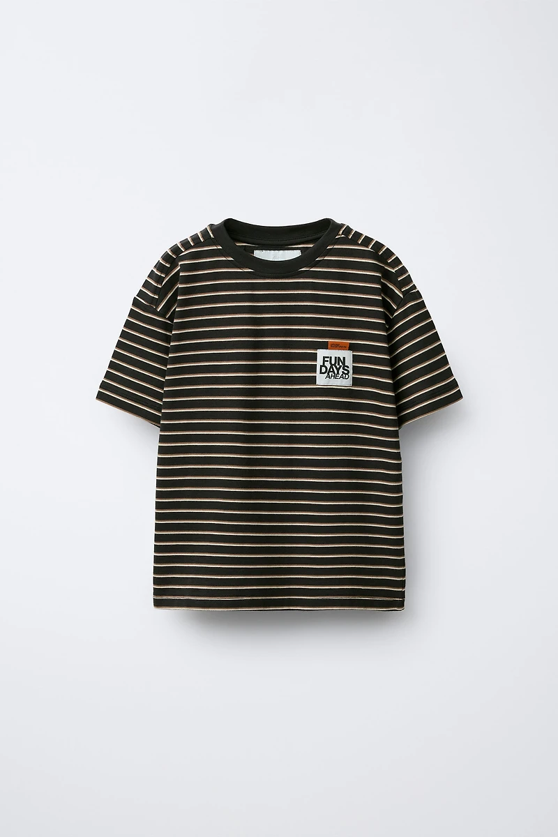 STRIPED LABEL T-SHIRT