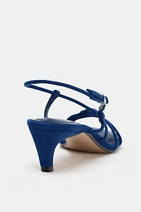 LEATHER HEELED SANDALS WITH KNOTS