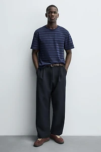 CONTRAST SOLE LEATHER SNEAKERS