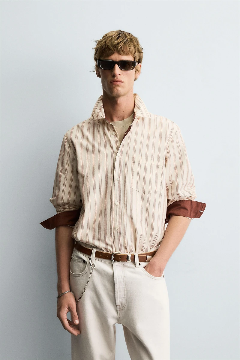 CHEMISE STRUCTURE RAYURES