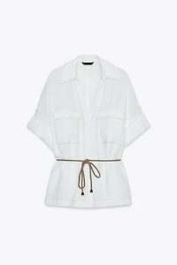 BELTED SAFARI SHIRT