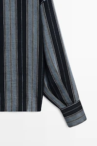 Striped flowing cotton linen shirt