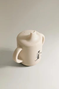 VERRE APPRENTISSAGE ENFANT SILICONE LAPIN
