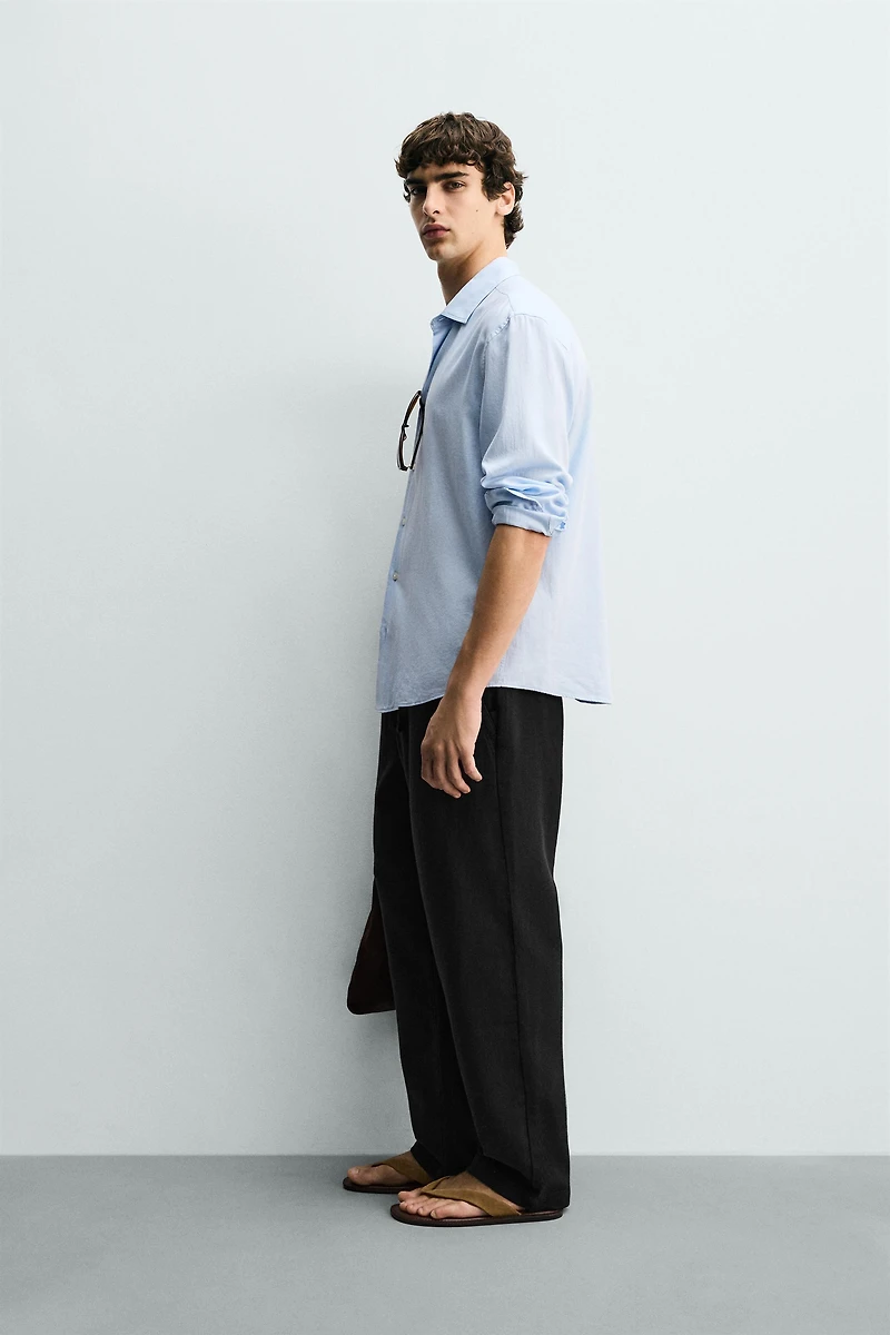 RELAXED FIT TEXTURED PANTS