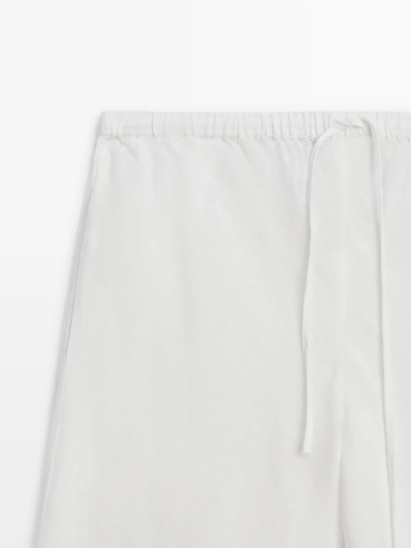 100% linen trousers with elasticated waistband