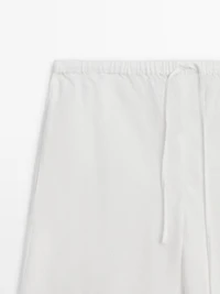 100% linen trousers with elasticated waistband