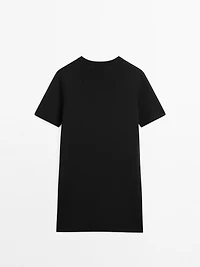 Short knit dress with side button details