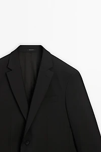 100% cool wool suit blazer