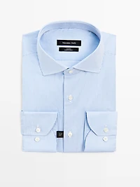 Slim fit striped twill shirt