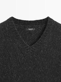 Pull en maille à col V