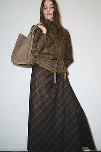 ZW COLLECTION DRAPED PLAID SKIRT