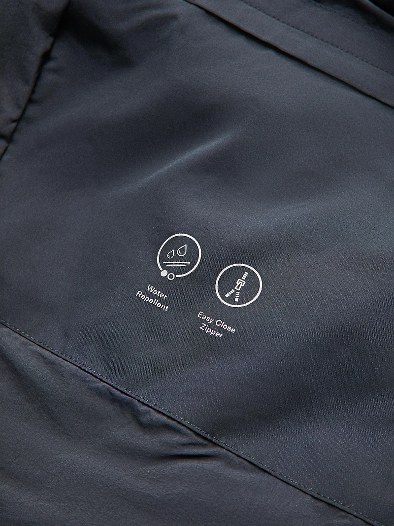 Water-repellent puffer jacket with high neck