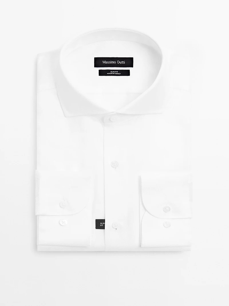 Chemise slim serge 100 % coton