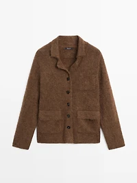 Alpaca blend knit cardigan with pockets