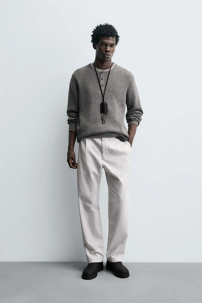 RIB KNIT BAKER COLLAR JUMPER