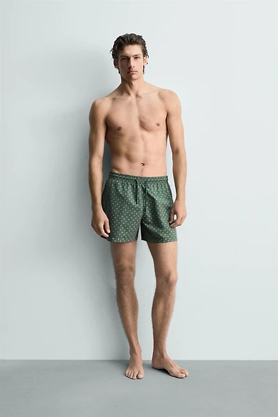 MAILLOT DE BAIN MI-LONG IMPRIMÉ GÉOMÉTRIQUE