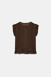 RUFFLED LACE BLOUSE
