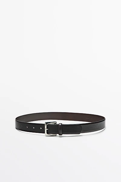 Ceinture cuir nappa boucle carrée