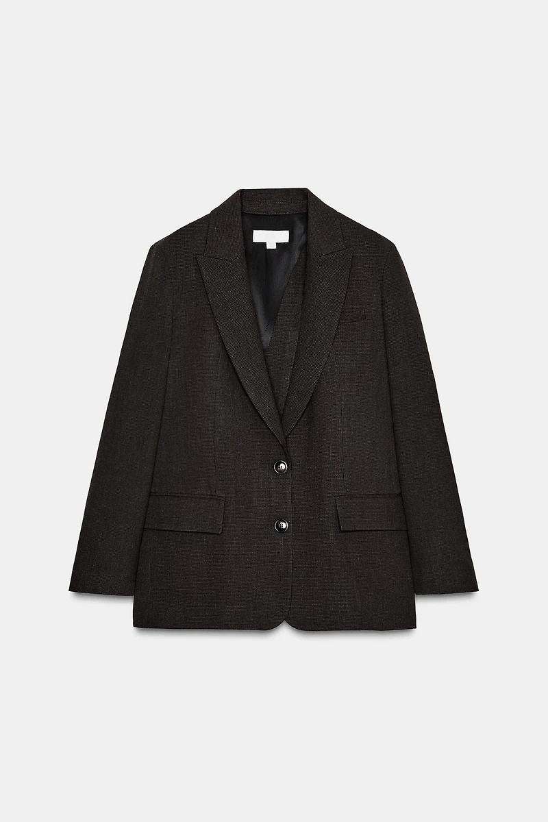 BLAZER WITH SHOULDER PADS AND BUTTONED BACK