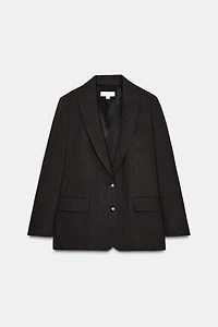 BLAZER WITH SHOULDER PADS AND BUTTONED BACK