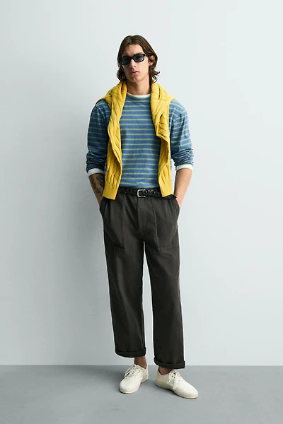 STRIPED JACQUARD T-SHIRT