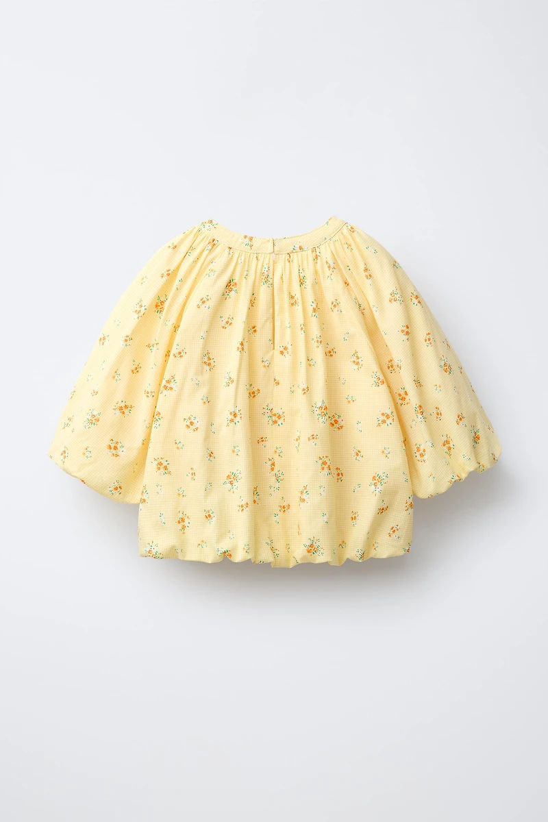 BLOUSE BOUFFANTE À IMPRIMÉ FLEURI