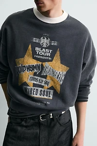 WASHED PRINT SWEATSHIRT