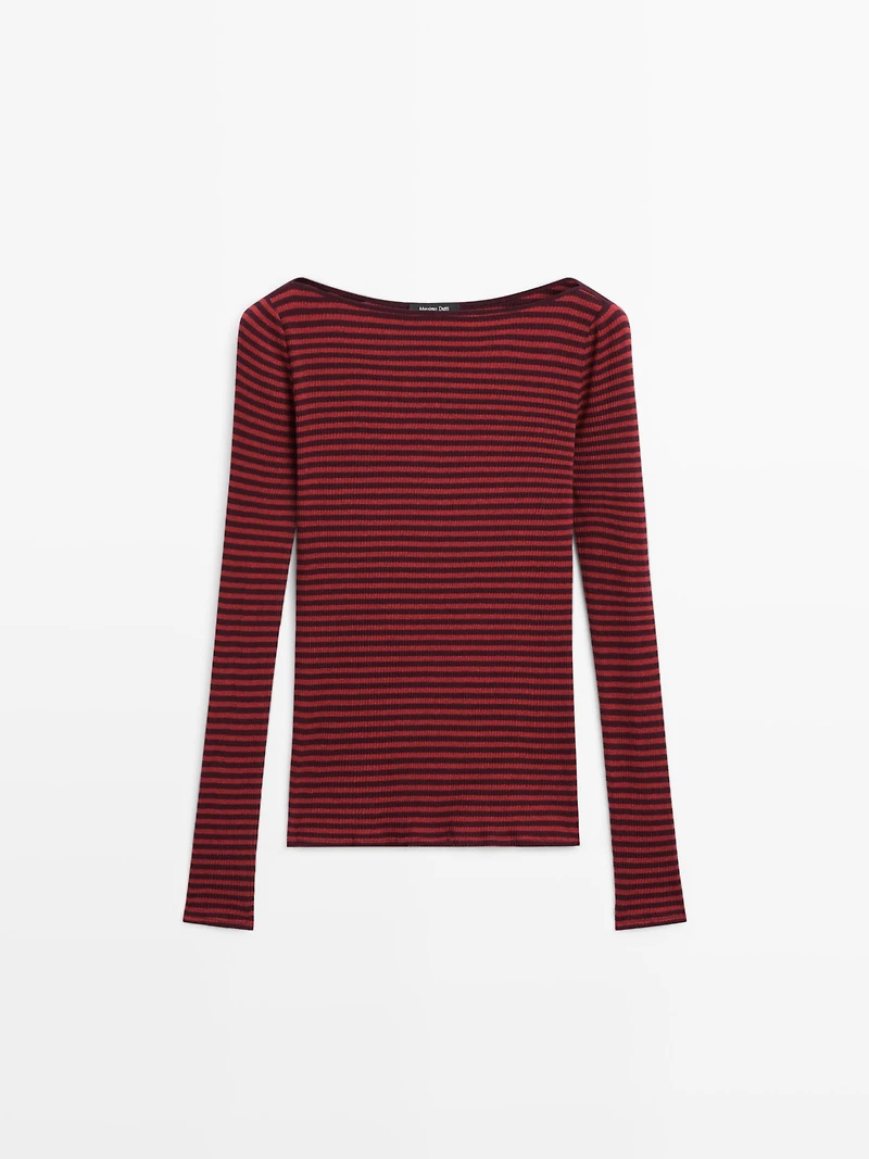 Striped long sleeve T-shirt