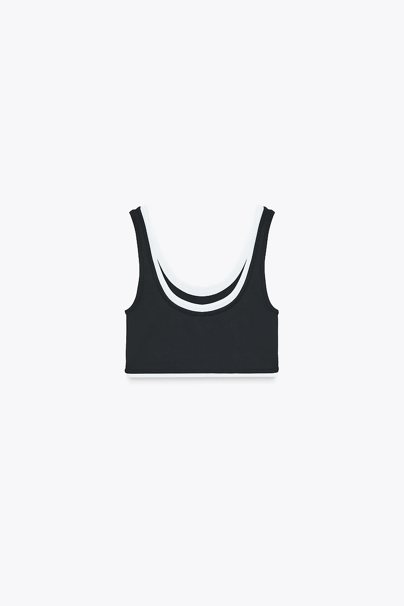 TOP COURT DE SPORT EFFET DOUBLE