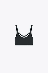 TOP COURT DE SPORT EFFET DOUBLE