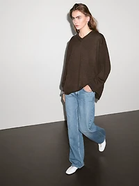 Pull oversize col en V cachemire