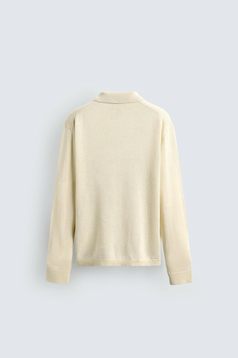 HEMP-COTTON KNIT POLO SHIRT