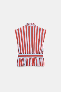 KNOTTED STRIPED BLOUSE